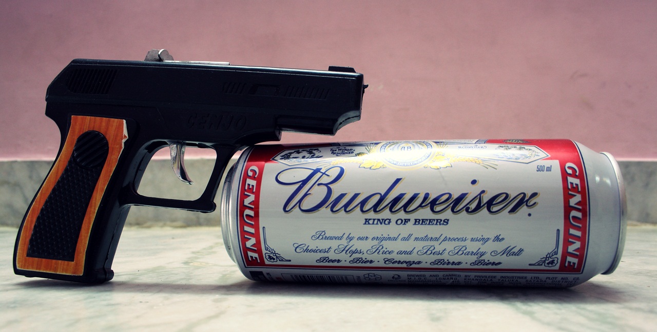 Gun with beer Images WorthvieW