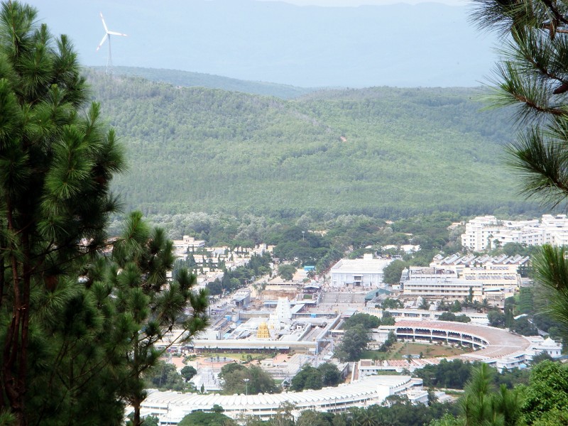 Tirumala view from Srivari Padhalu
