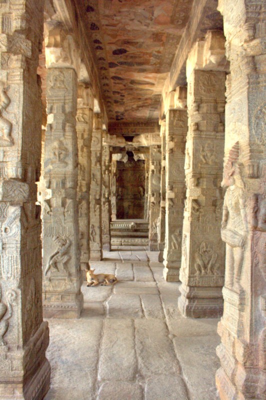 Stone Carved Pillars of Main Temple,Lepakshi, India
