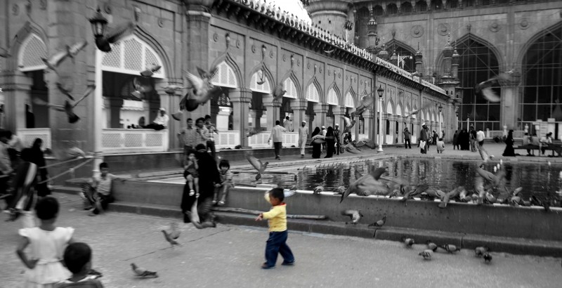Kid playing at masjid