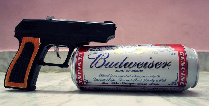 Gun with beer